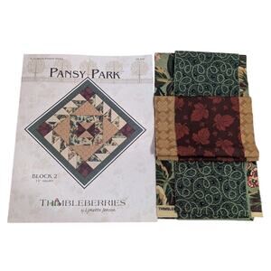 Pansy Park Block 2 or Mini Quilt Kit Thimbleberries by Lynette Jensen